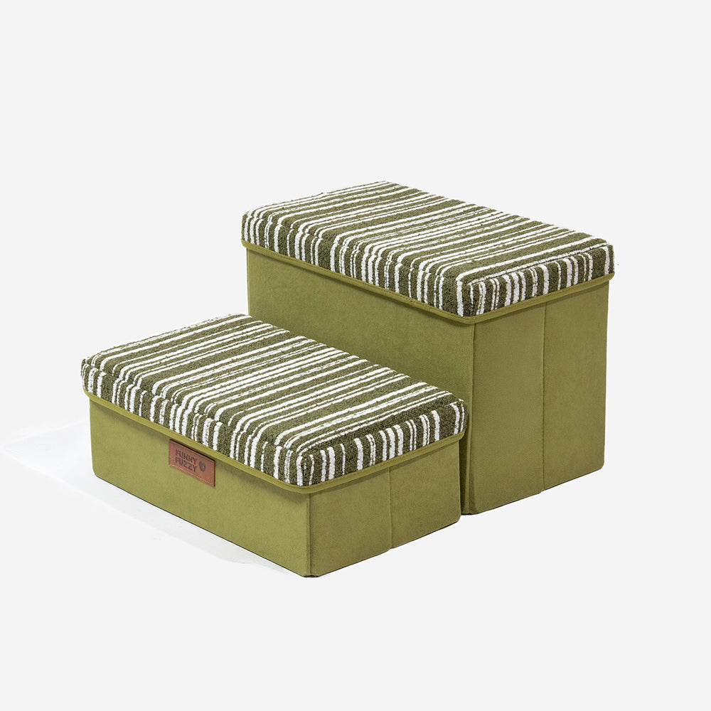 Foldable Dog Stairs with Storage and Condo - Funnyfuzzy SnugNest