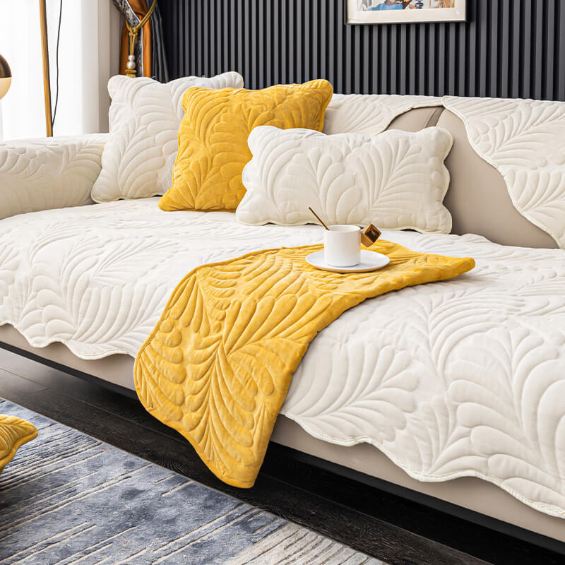 Leaf Cotton Mat Anti-scratch Protective Sofa Cover