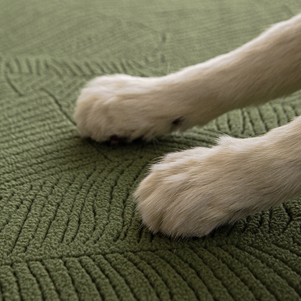 Modern Leaf Jacquard Water-Repellent Anti-Scratch Stretch Full Wrap Sofa Cover