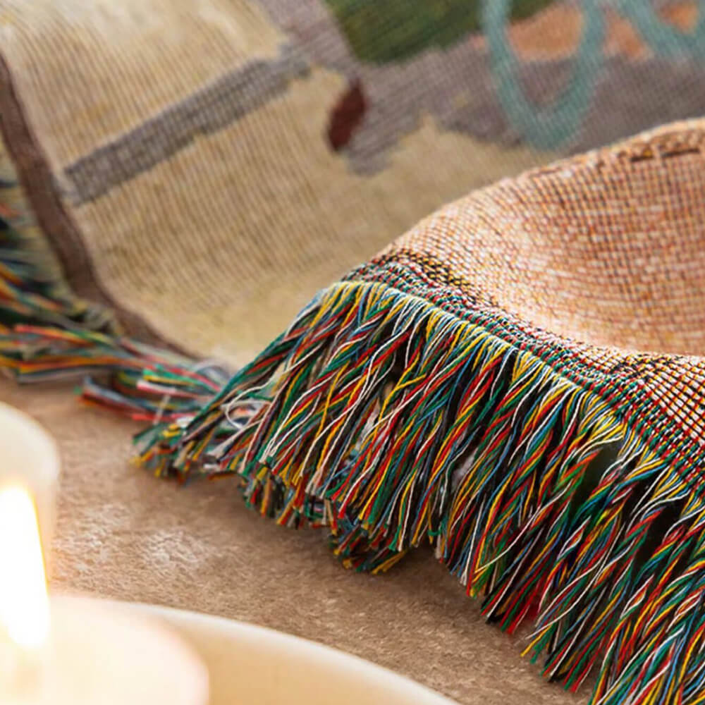 Housse de canapé décorative tricotée en jacquard doux sur le thème de Noël