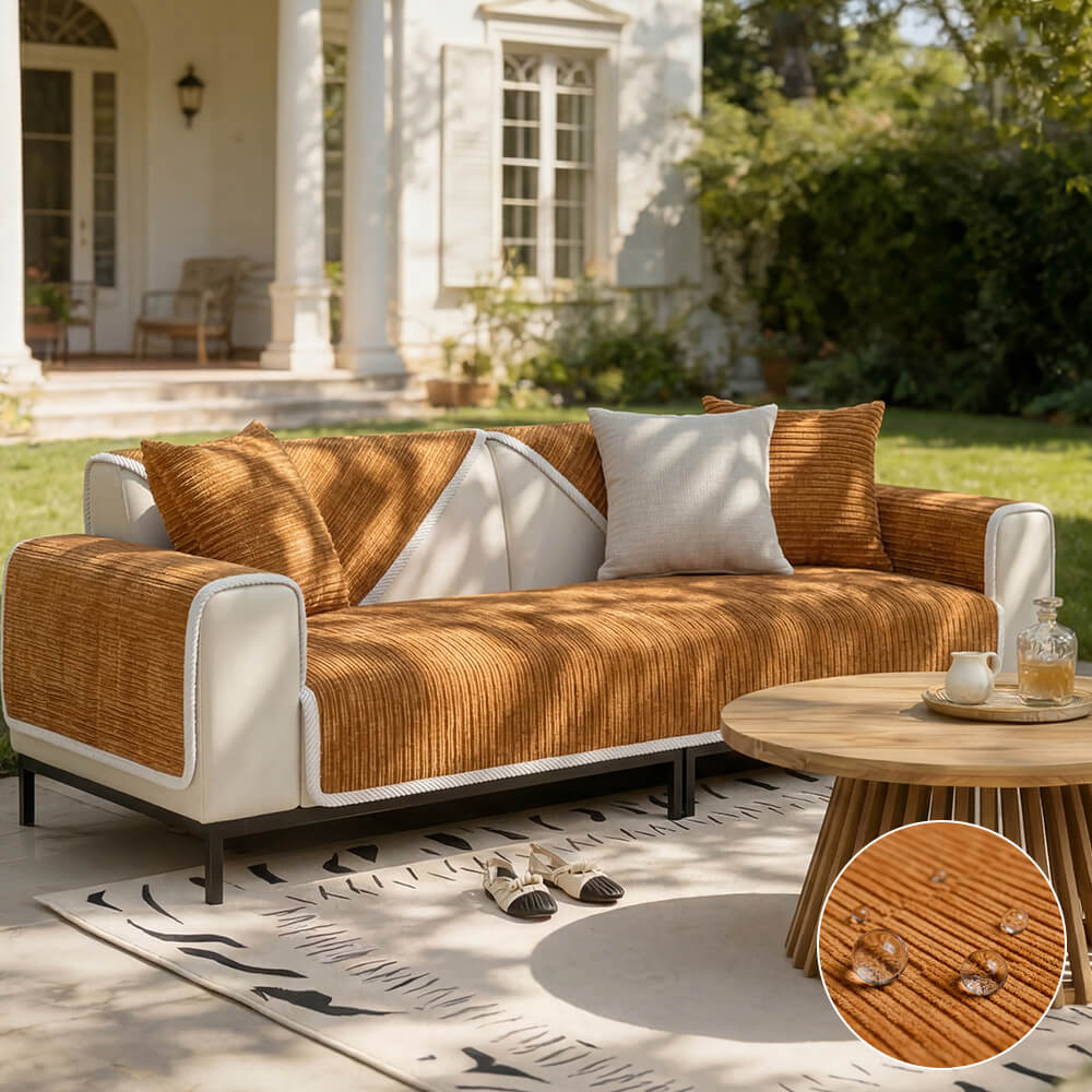 Waterproof Antimicrobial Simple Chenille Fabric Anti-scratch Outdoor Sofa Cover
