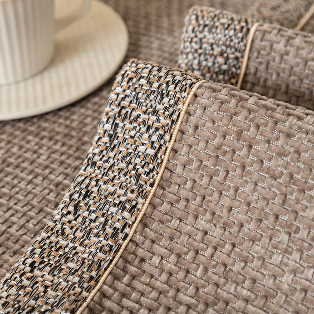 All-Season Modern Tweed Woven Chenille Anti-Slip Outdoor Sofa Cover
