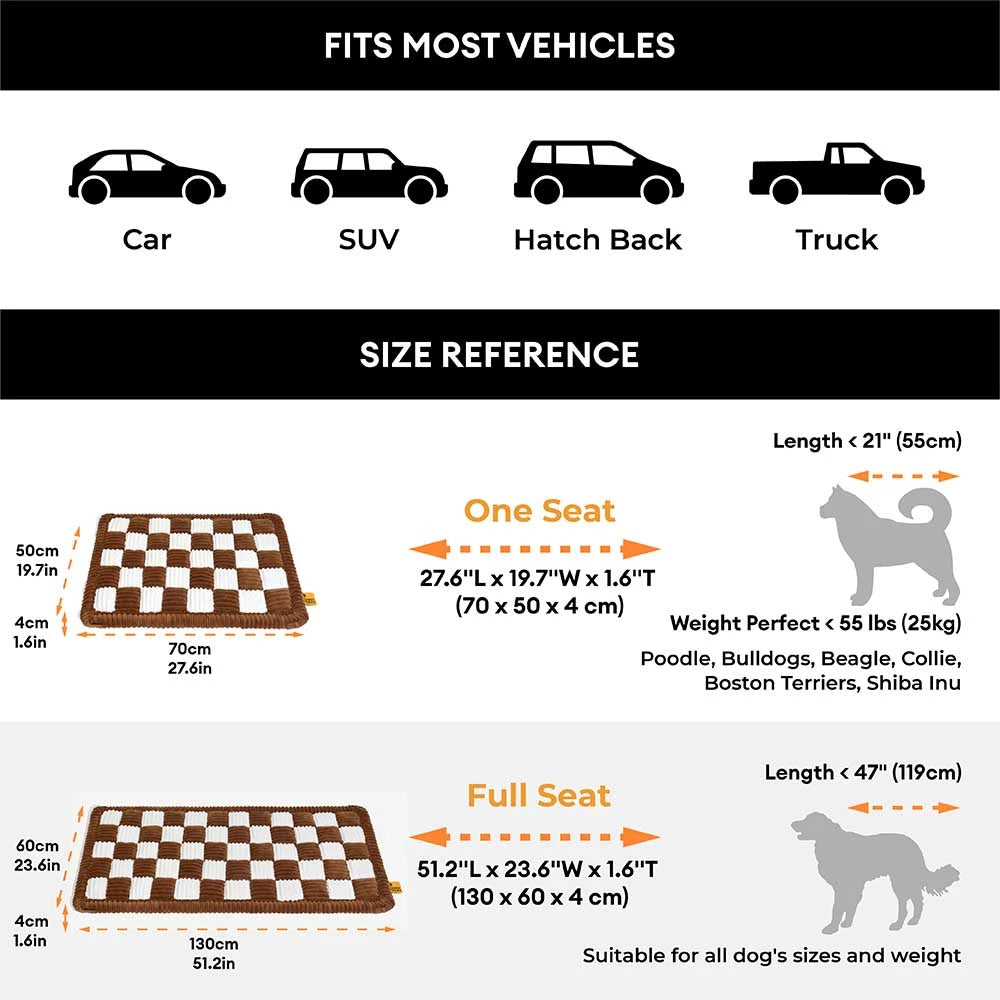 Premium Faux Leather Multi-Use Water-repellent Car Dog Seat Cover With Mat