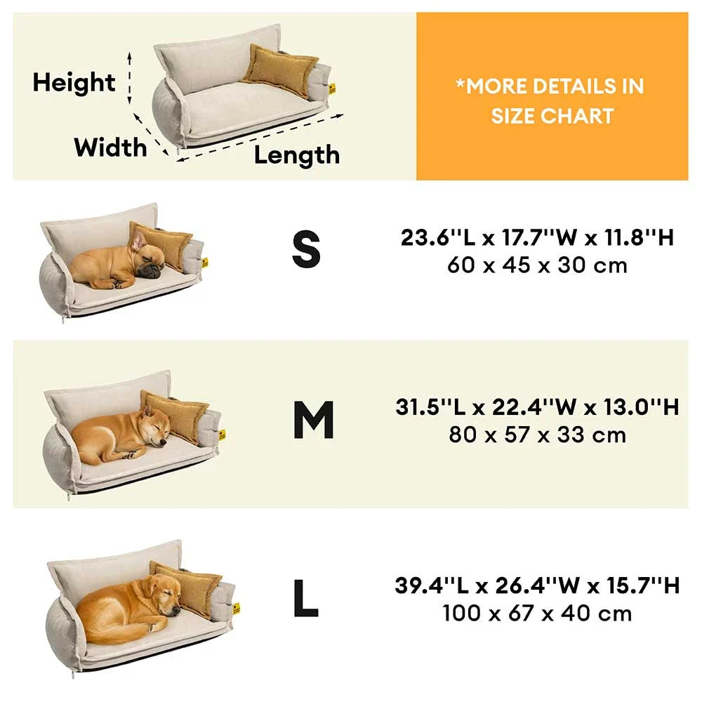 Orthopedic All-season Dual-layer Removable Dog Bed With Pillow - Retro