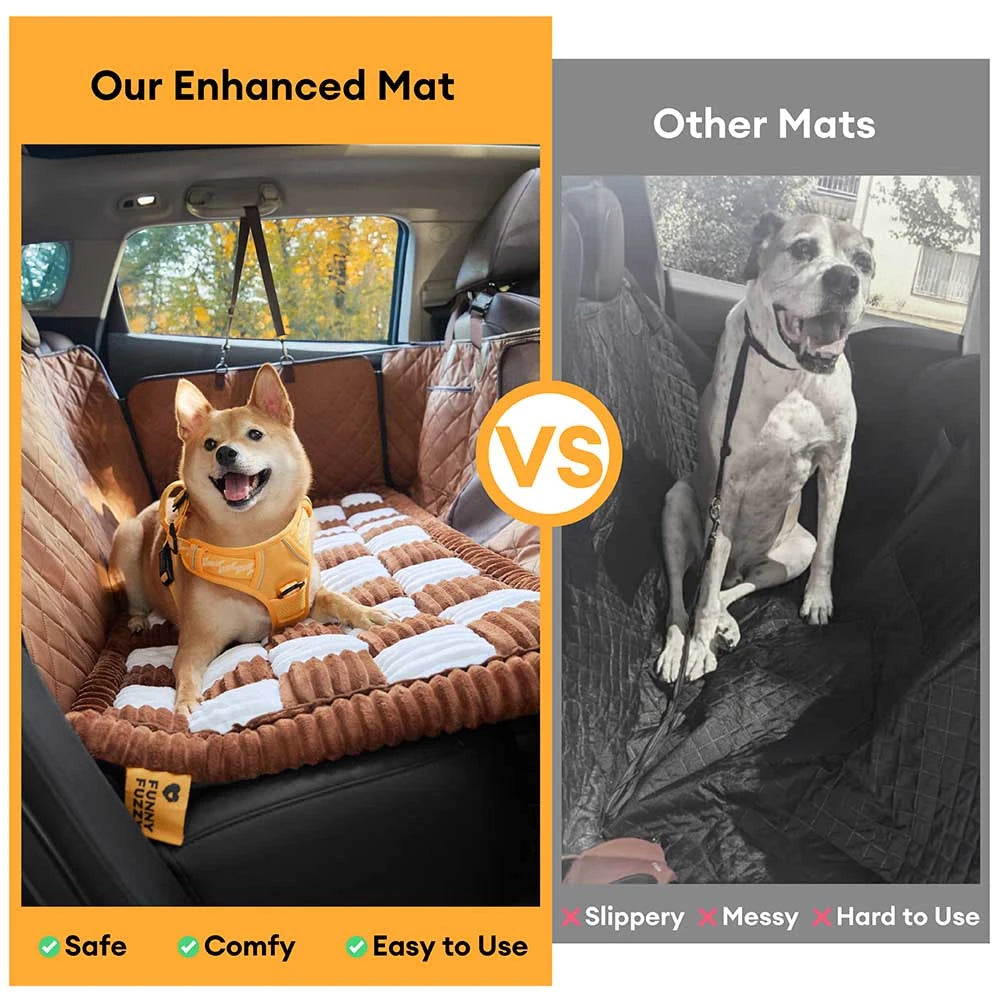 Premium Faux Leather Multi-Use Water-repellent Car Dog Seat Cover With Mat