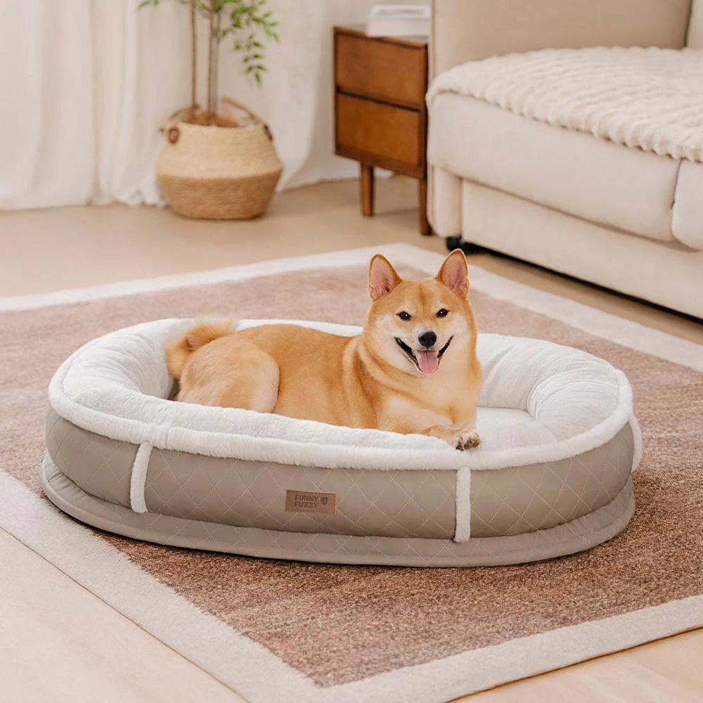 Deluxe Faux Leather & Plush Removable Orthopedic Donut Dog Bed - WarmNest