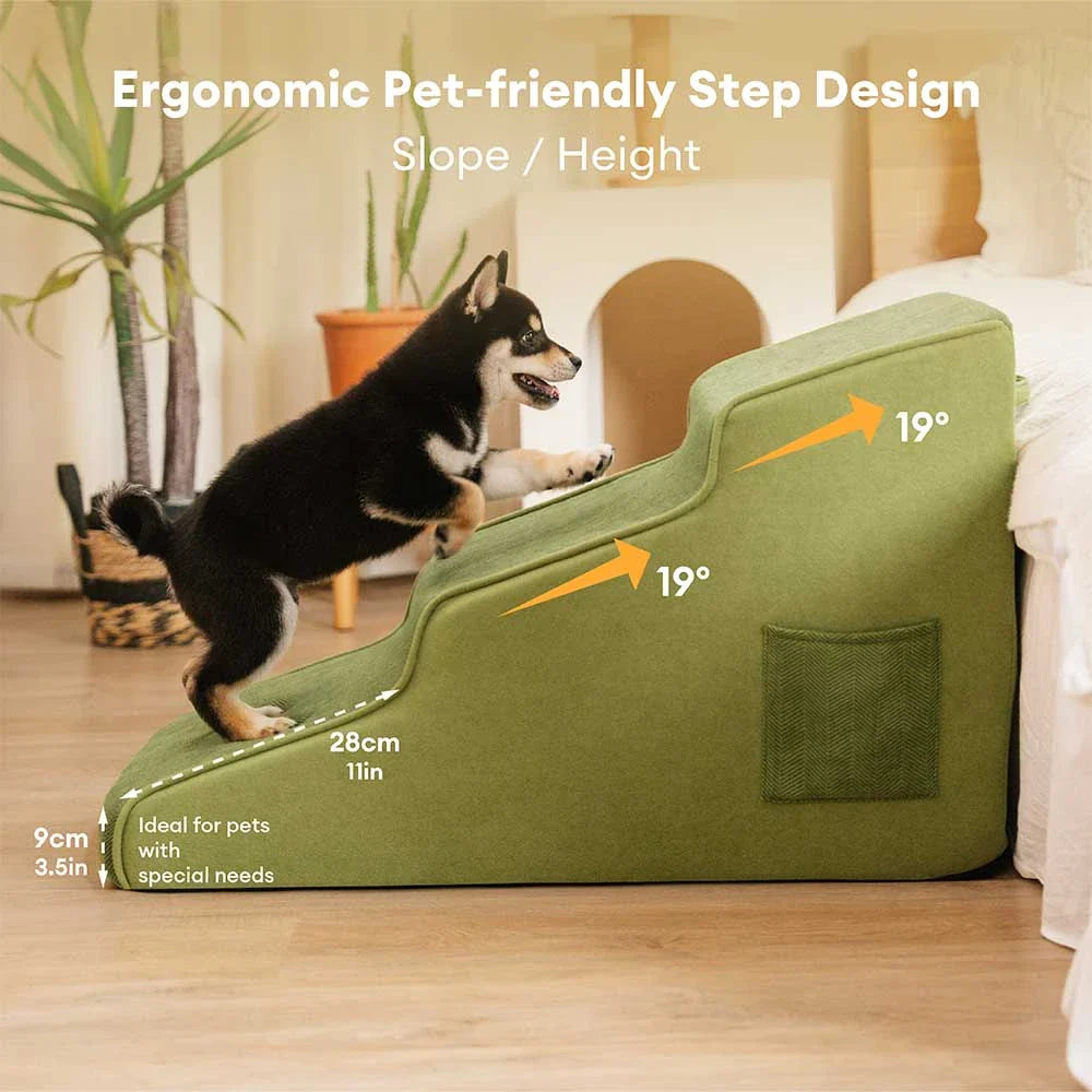 Non-slip All-season Extra Wide Portable Dog Stairs - Retro