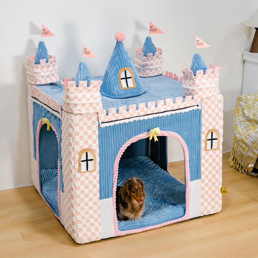 Cozy Orthopedic Kids Indoor Play Castle Bed Dog Tent Bed - Fairytale Dreamland