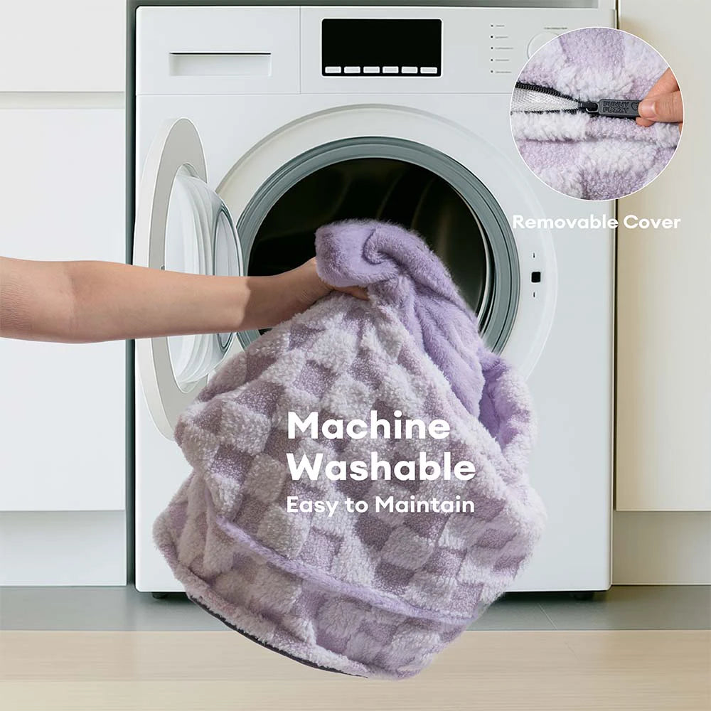 Checkered Fluffy Warm Washable Orthopedic Dog Bolster Bed – CloudNooki