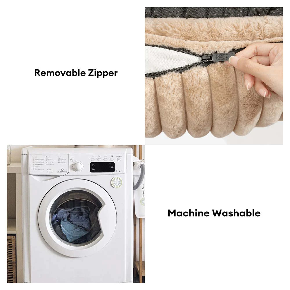 Plush Warmth Removable Orthopedic Wedge Bolster Dog Sofa Bed - CozySlope