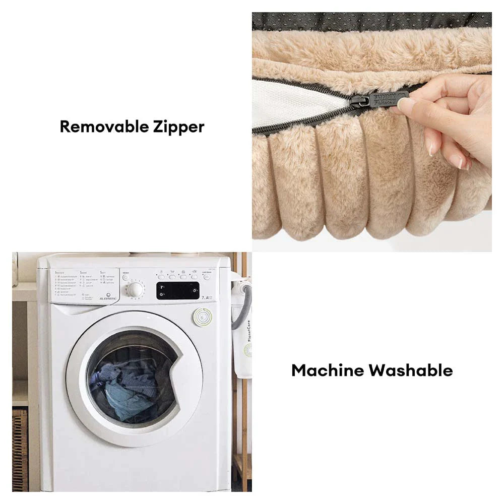 Plush Warmth Removable Orthopedic Wedge Bolster Dog Sofa Bed - CozySlope