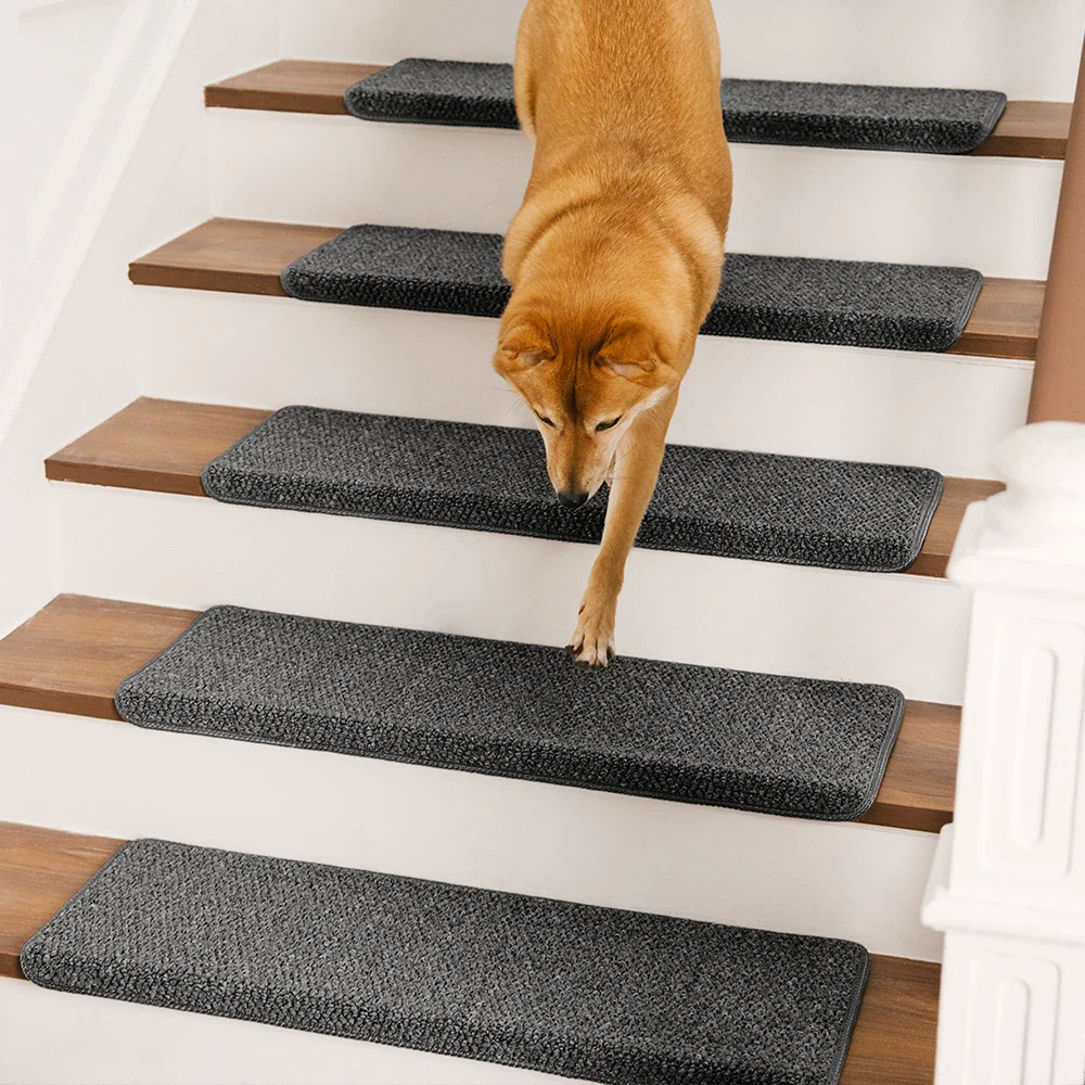 Anti-scratch Faux Sisal Stair Protectors Tape Free Washable Carpet Stair Treads