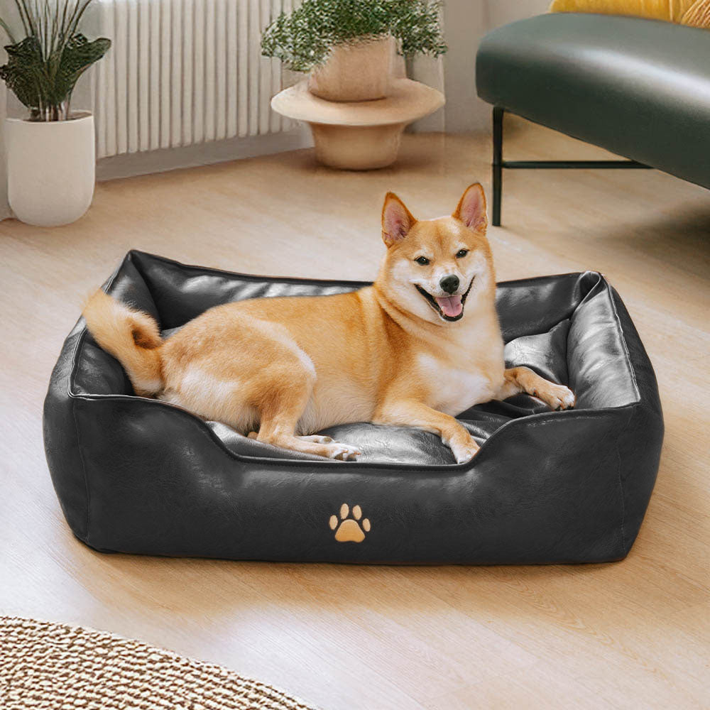 Luxury Faux Leather Waterproof Removable Dog Sofa Bed