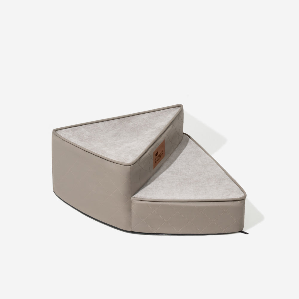 Luxe Water-repellent Faux Leather Removable Spiral Pet Stairs - StepEase