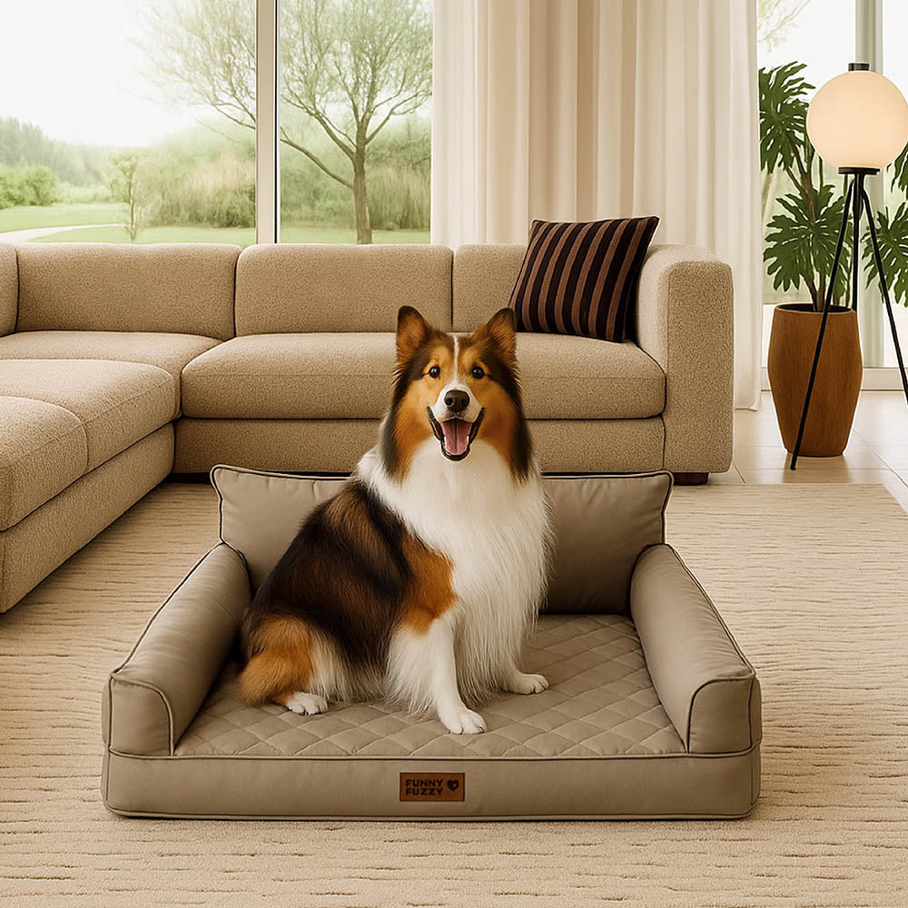 Luxe Faux Leather Foldable Orthopedic Large Dog Bed - Outdoor