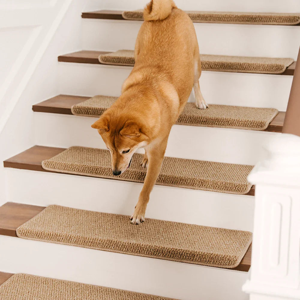 Anti-scratch Faux Sisal Stair Protectors Tape Free Washable Carpet Stair Treads