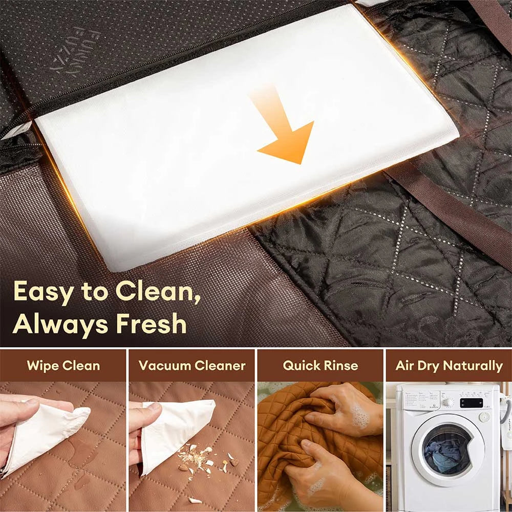 Premium Faux Leather Multi-Use Water-repellent Car Dog Seat Cover With Mat