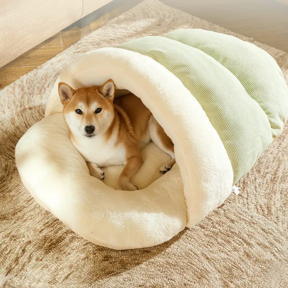 Fun Slipper-style Warm Removable And Washable Enclosed Pet Bed