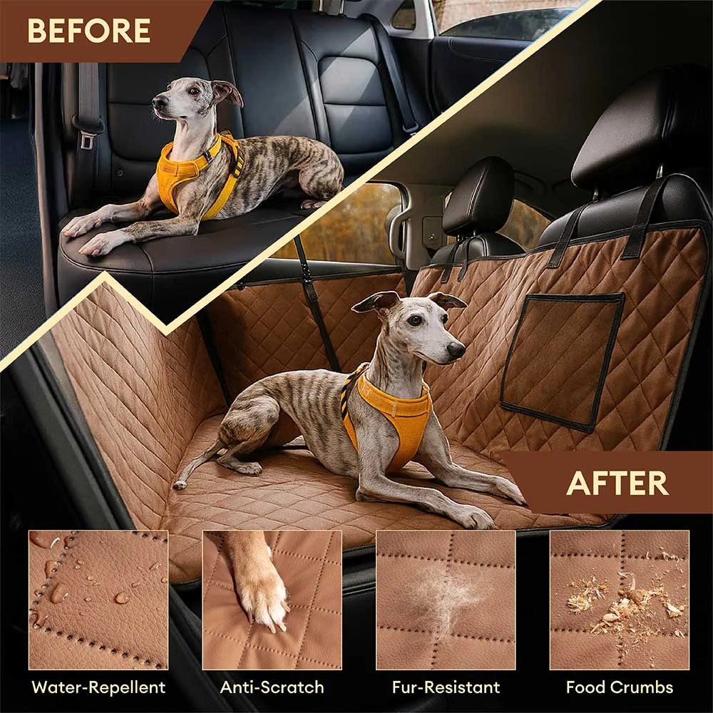 Premium Faux Leather Multi-Use Water-repellent Car Dog Seat Cover With Mat