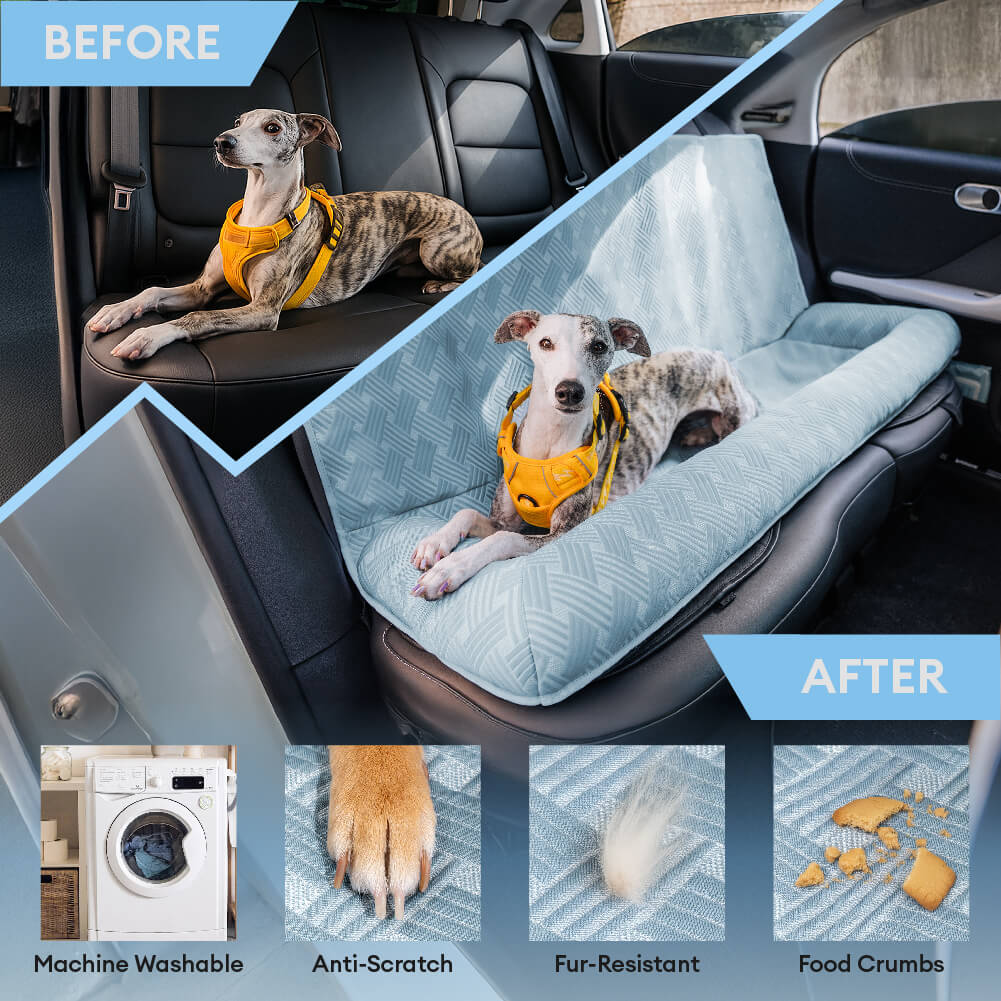 Cooling Travel Bolster Safety Back Seat Large Dog Car Seat Bed - Chill Rover