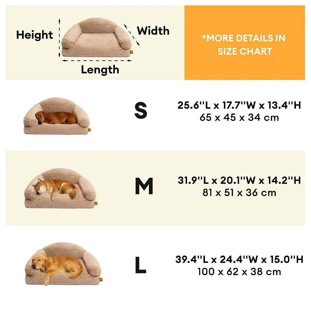 Plush Warm Removable Sponge Orthopedic Dog Sofa Bed - FluffyHaven