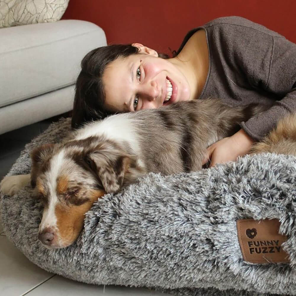 Luxury Super Large Sleep Deeper Oval Bed Human Dog Bed - FUNNYFUZZY