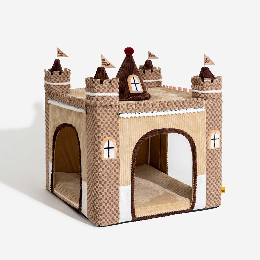 Cozy Orthopedic Kids Indoor Play Castle Bed Dog Tent Bed - Fairytale Dreamland