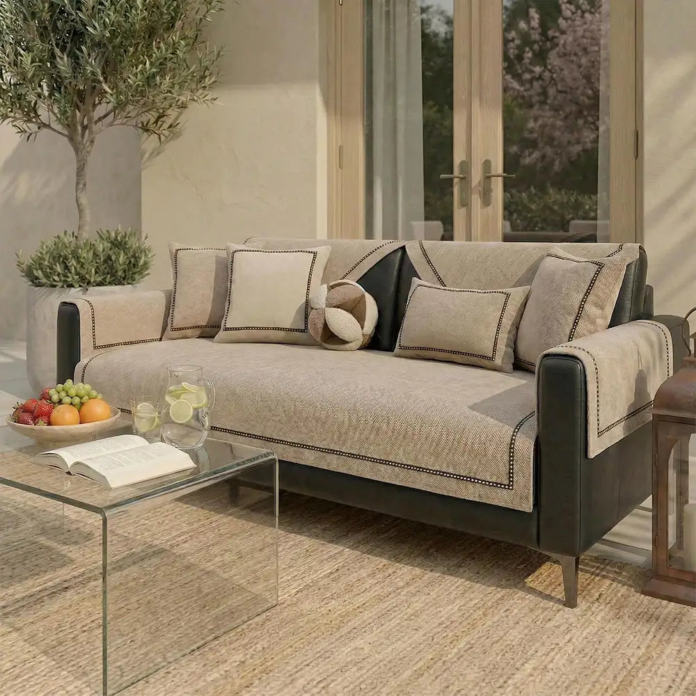 Simple Modern Jacquard High-Weight Non-Slip Chenille Outdoor Sofa Cover