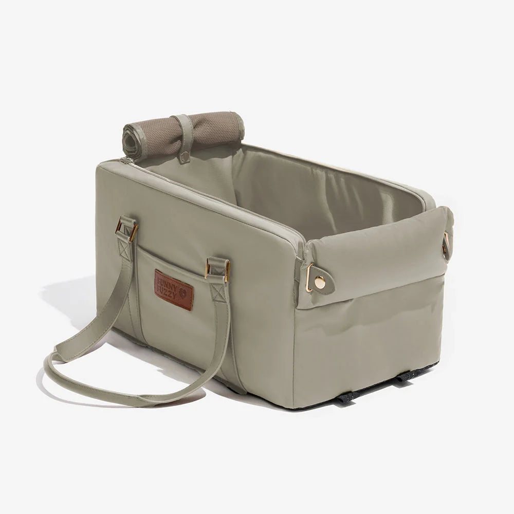 Deluxe Faux Leather Safety Center Console Pet Car Seat and Carrier - Urban Voyager