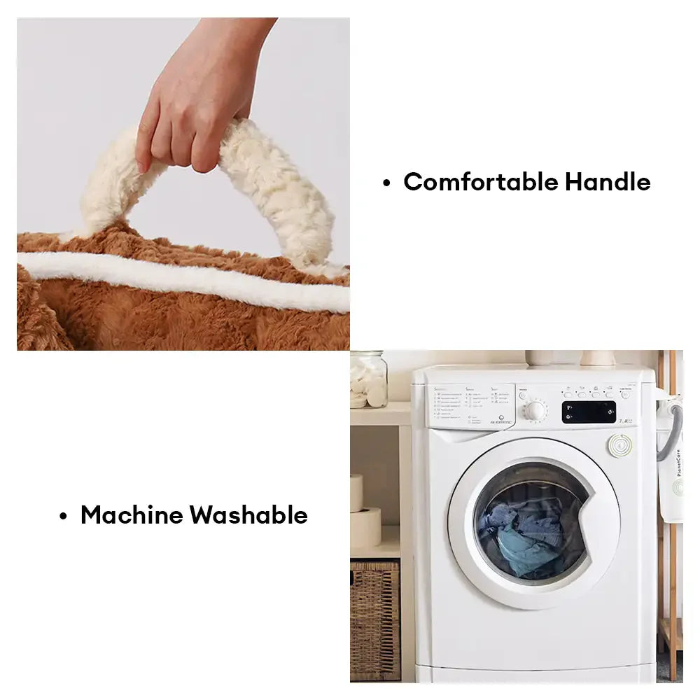 Plush Color-Blocked Creative Bolster Pet Bed