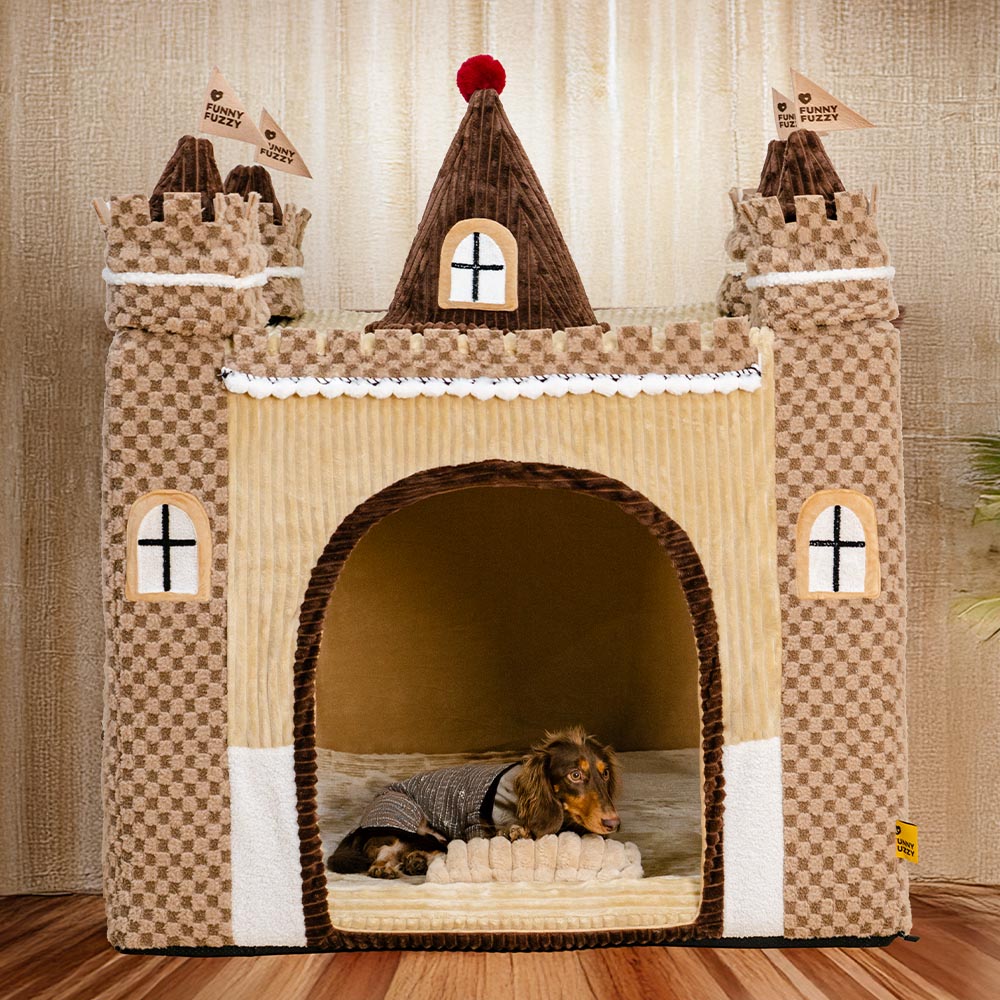 Cozy Orthopedic Kids Indoor Play Castle Bed Dog Tent Bed - Fairytale Dreamland