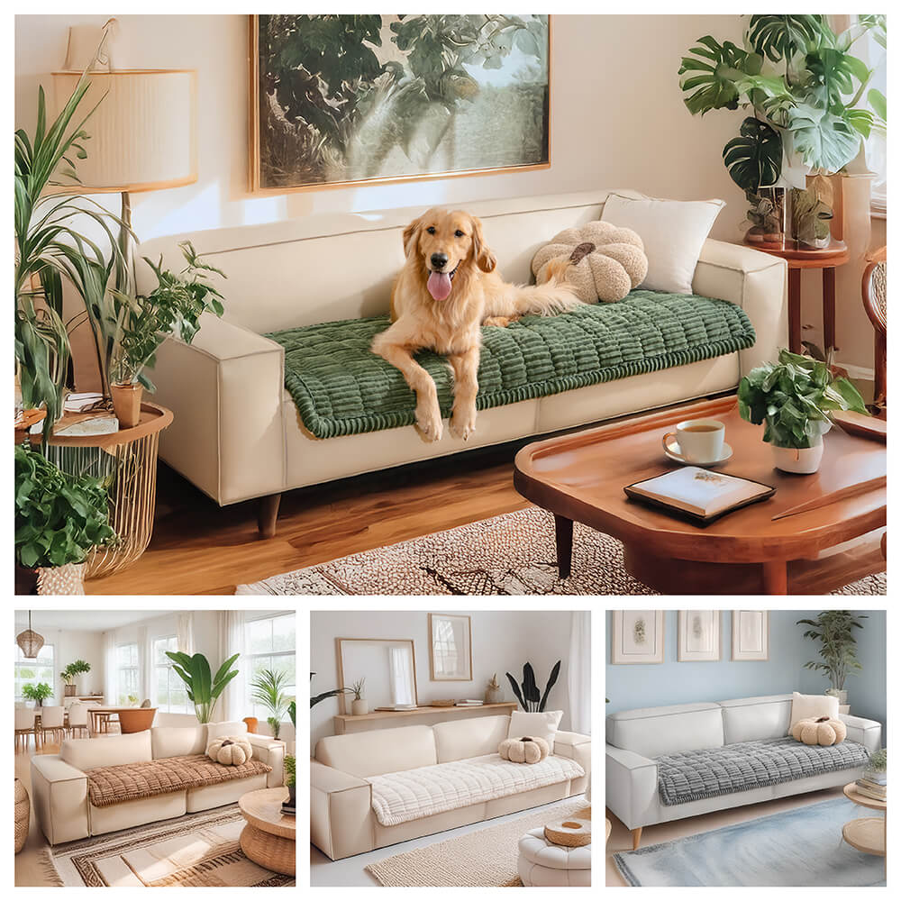 Make Waffle Biscuit Sofa Cover – Cozy Soft Flannel & Breathable Pet Mat