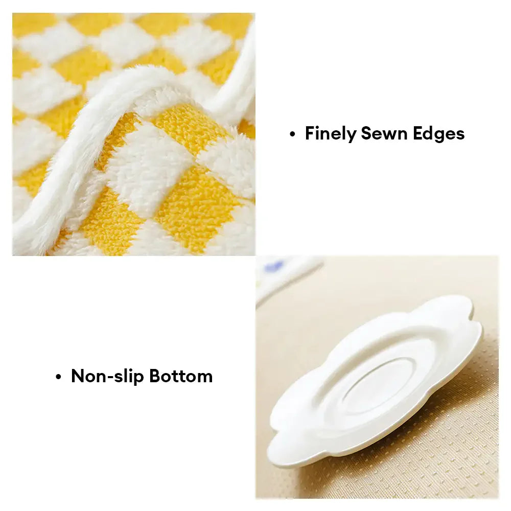 Classic Checkerboard Plush Comfortable Scratch-Resistant Non-Slip Sofa Cover