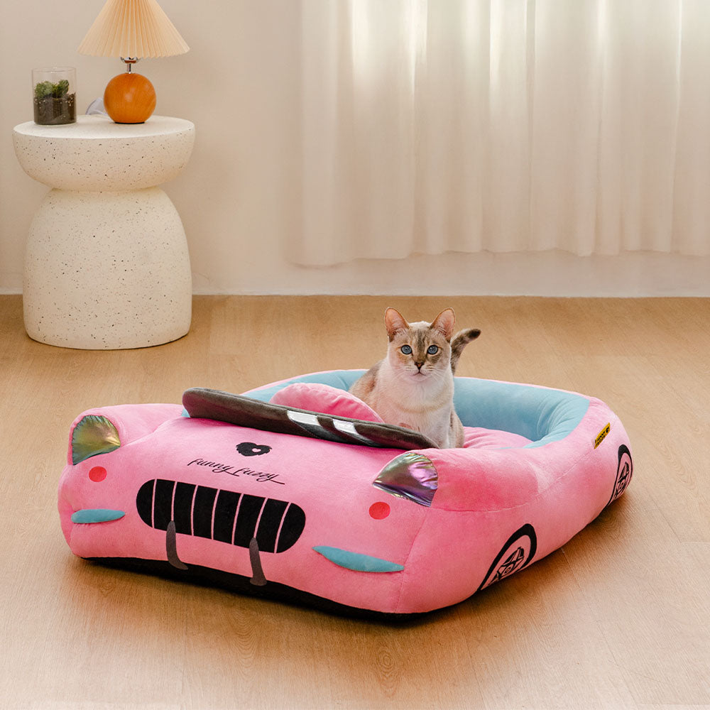 Classic Convertible Race Car Bolster Cat Bed - Fast&Fur