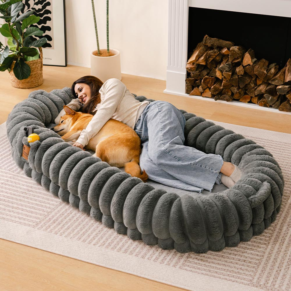 Luxury Super Large Sleep Deeper Oval Bed Human Dog Bed