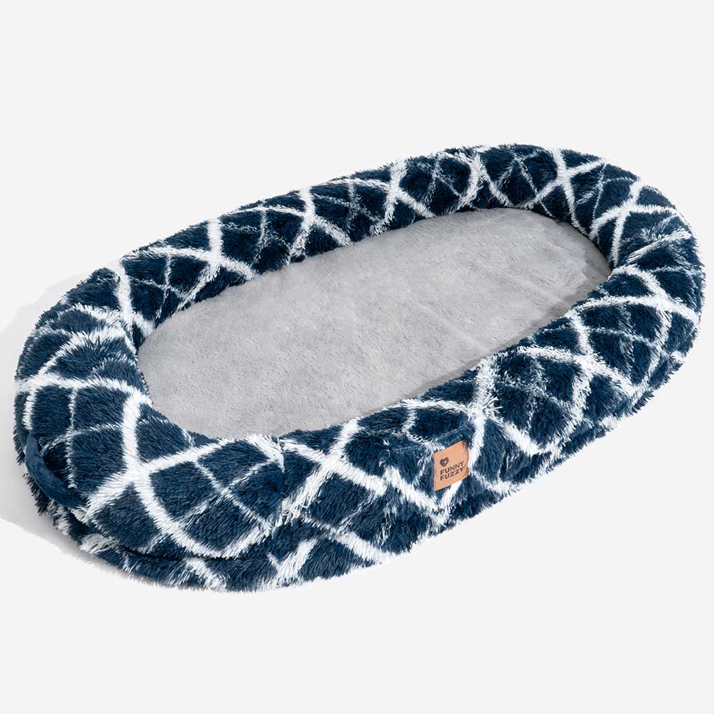 Luxury Super Large Sleep Deeper Oval Bed Human Dog Bed - FUNNYFUZZY