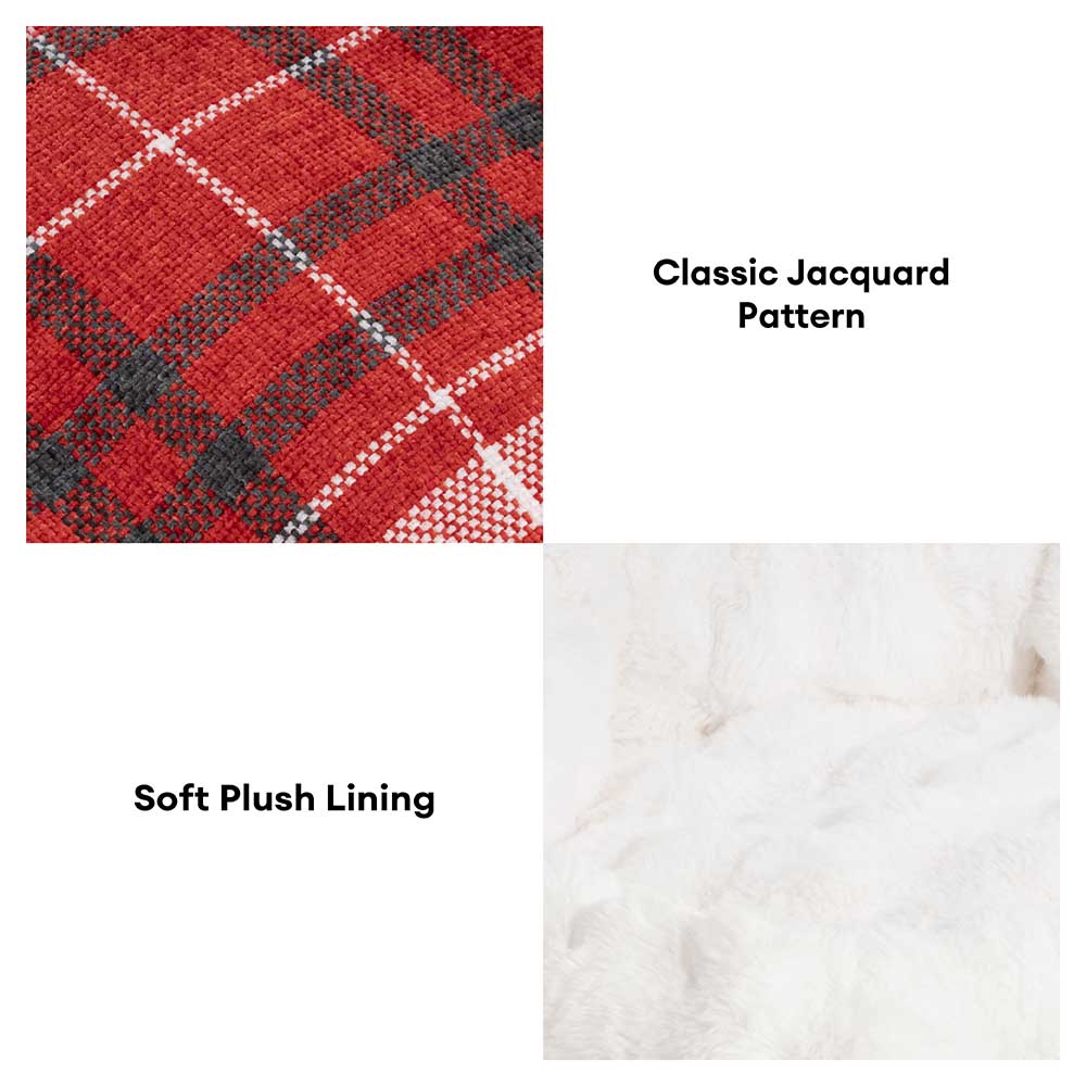 Lit pour chien en forme de beignet en peluche jacquard classique - Snuggle Den