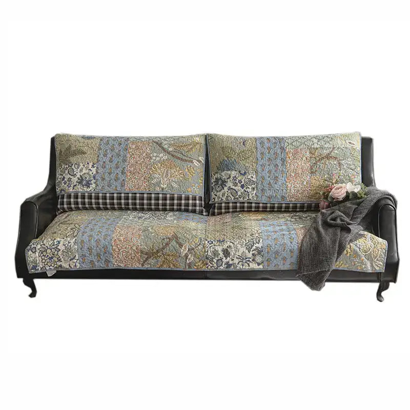European Floral Cotton Sofa Cover Sofa Protective Non-slip Cover