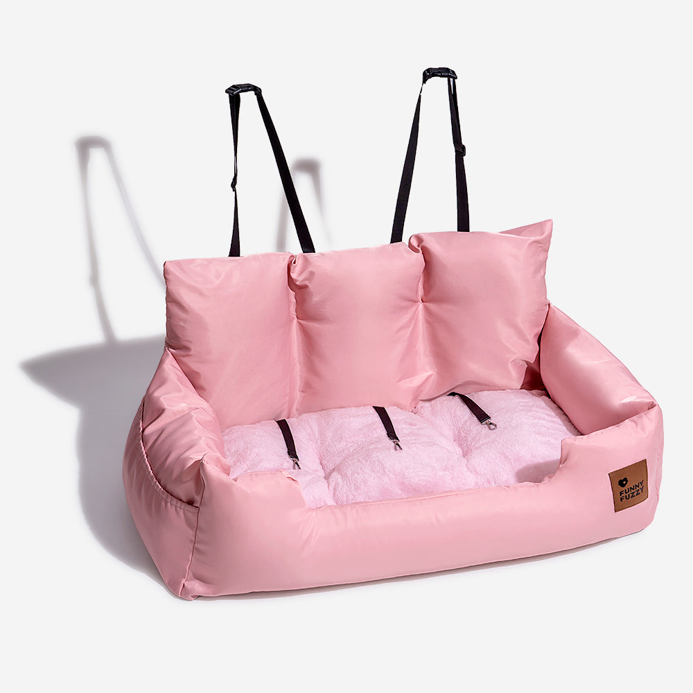 Travel Bolster Safety Medium Large Dog Car Back Seat Bed - FUNNYFUZZY