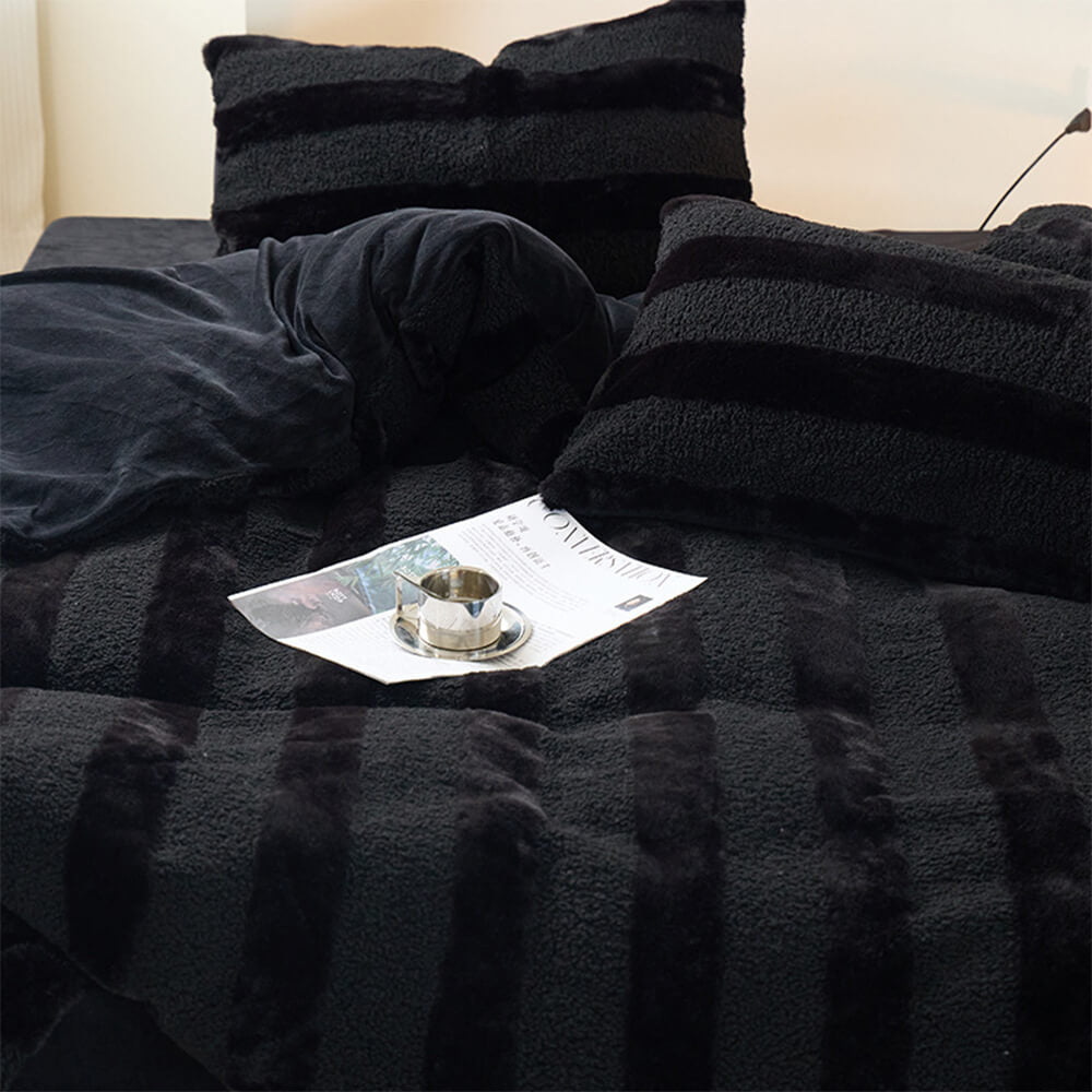 Ensemble de draps à rayures confortables double face