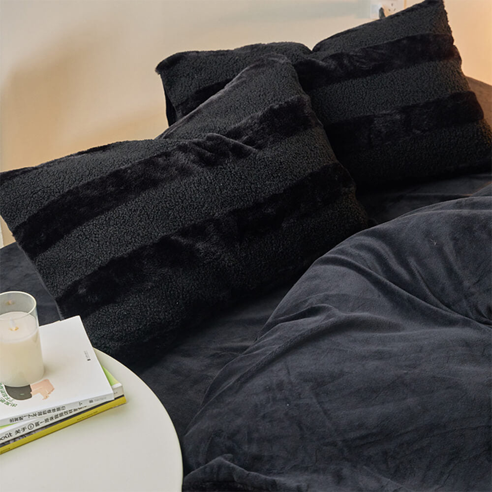 Ensemble de draps à rayures confortables double face