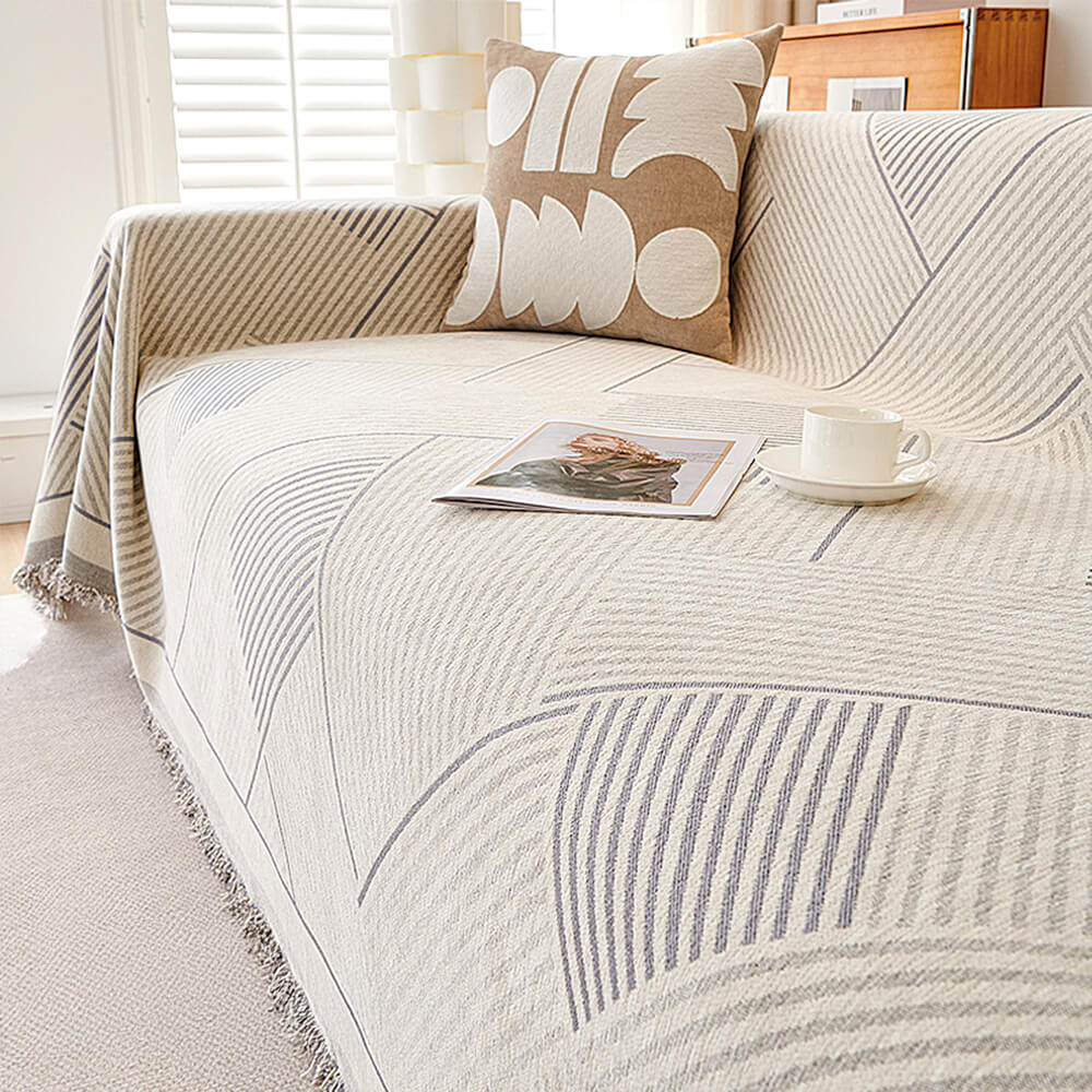 Classic Geometric Pattern Chenille Throw Sofa Cover