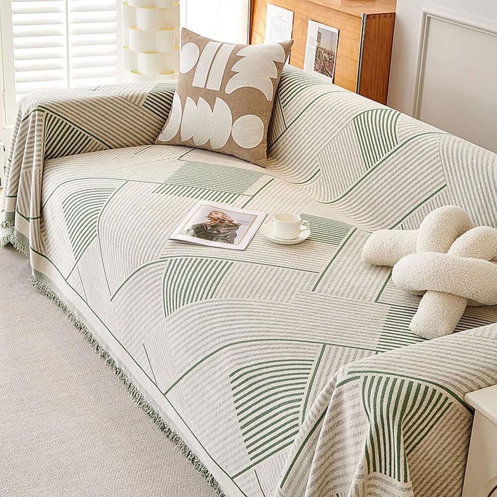 Classic Geometric Pattern Chenille Throw Sofa Cover