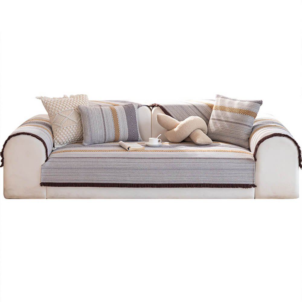 Classic Natural Cotton Linen Breathable Sofa Cover