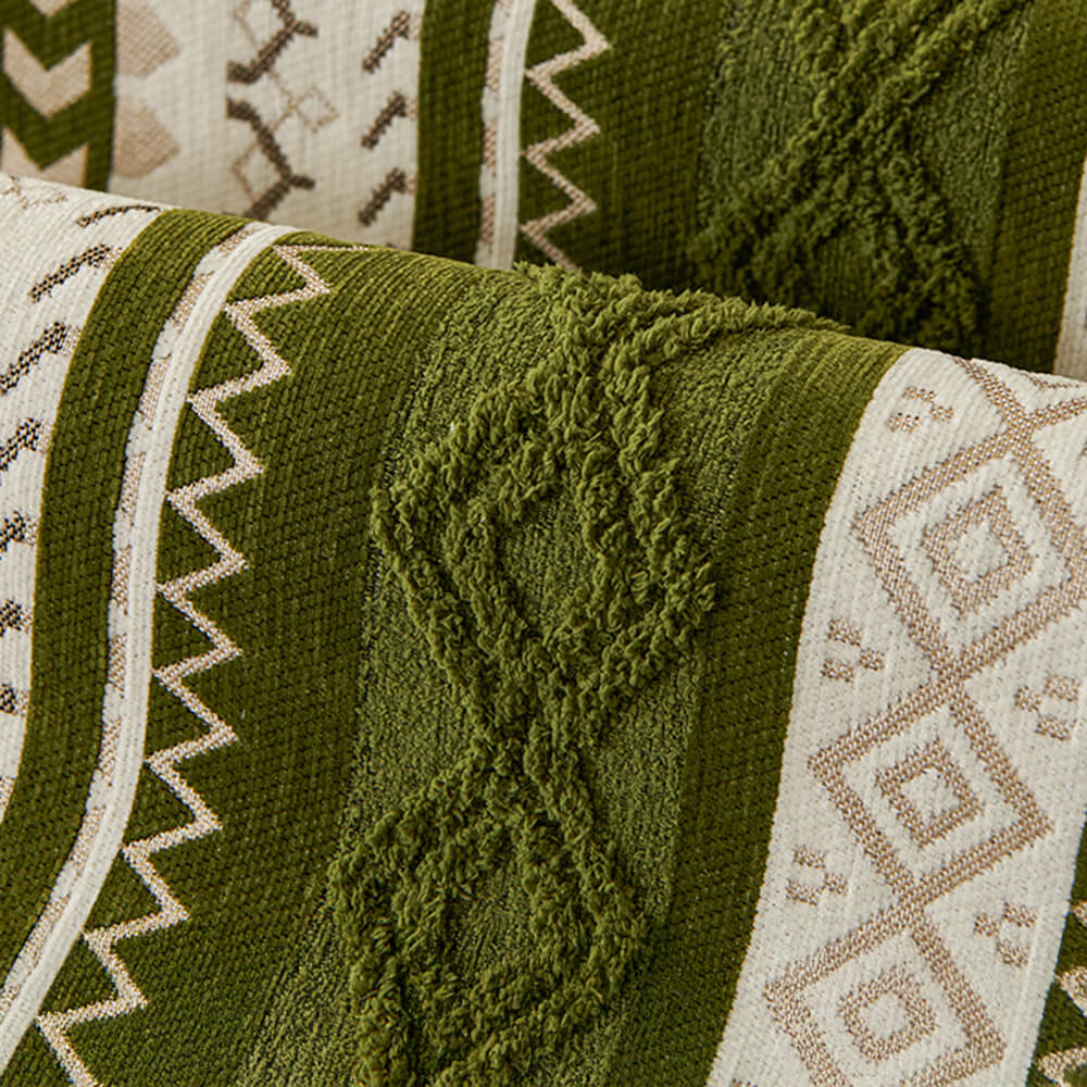 Colorblock Woven Suede Soft Skin-Friendly Anti-Skid Sofa Cover