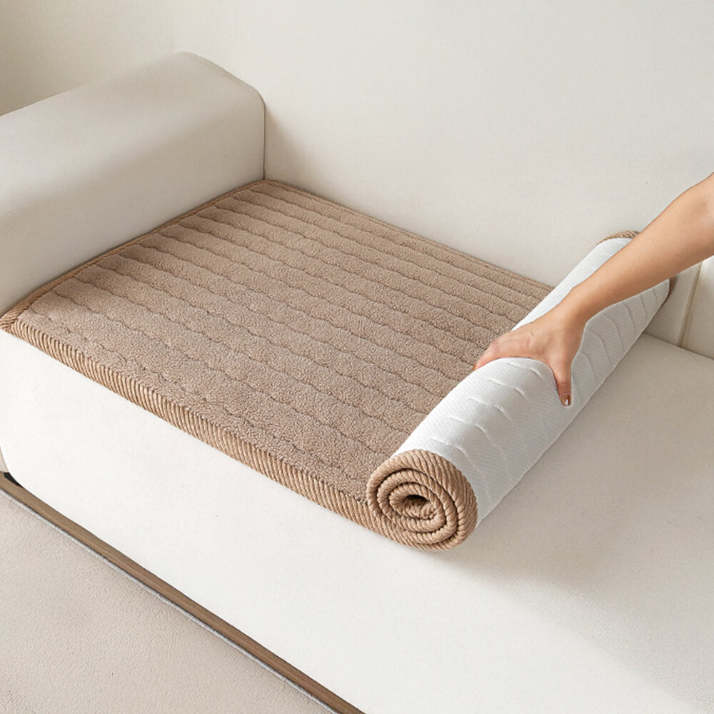 Creamy Soft Breathable Lambskin Sofa Cover