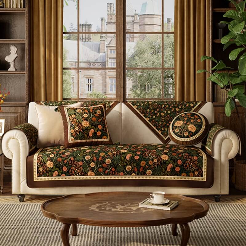 Garden Vintage Luxury Furniture Protective Non-Slip Sofa Cover