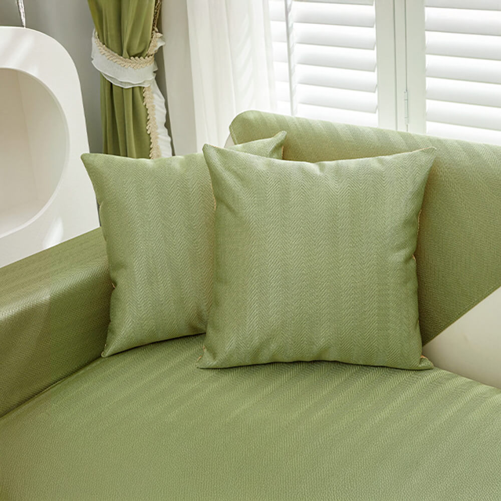 Herringbone Ice Silk Cooling Breathable Sofa Protector Non-slip Sofa Cover