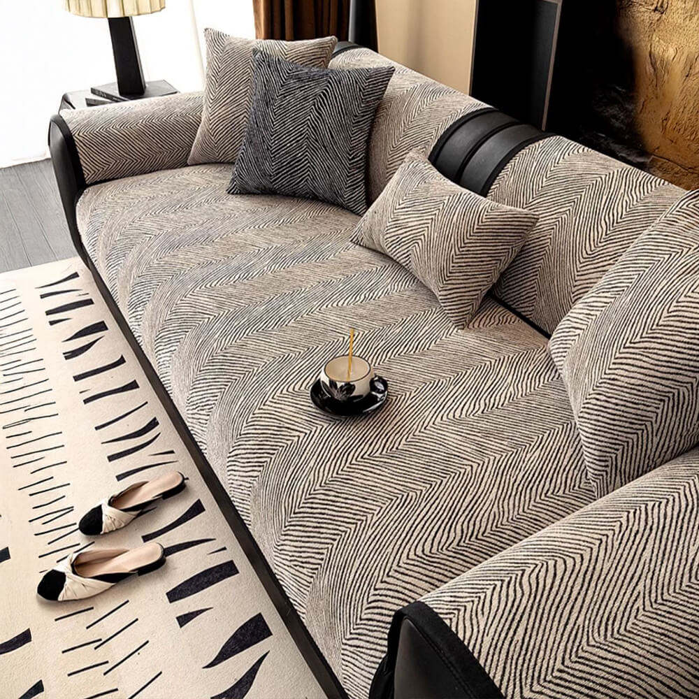 Irregular Tree Pattern Thick Chenille Sofa Cover