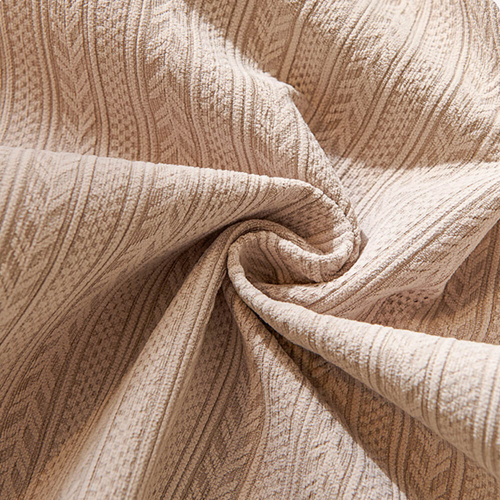 Minimalist Water-resistant Wheat Stripe Design Chenille Sofa Cover
